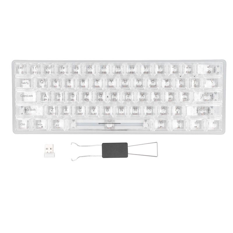 Mechanical Keyboard Bluetooth 2.4G Wireless Wired Hot Swappable White Switch