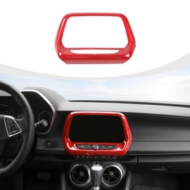 RAZPOY for Camaro Radio Navigation GPS Screen Panel Cover Trim Compatible with Chevy Camaro 2017-2024 Red Interior Accessories, Large Screen