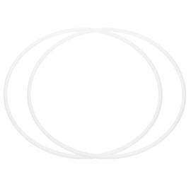 PATIKIL 12 Inch Dream Catcher Rings, 2 Pcs Plastic Macrame Wreath Floral Round Ring Hoop for Home Car DIY Craft Wedding Wall Hanging Decorations, White