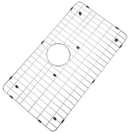 MONSINTA Stainless Steel Sink Grid and Protectors for Bottom of Kitchen Sink, 26" x 14" with Rear Drain for Single Sink Bowl