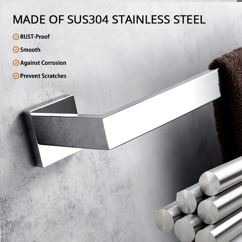 Bagnolux 22 Inch Chrome Bathroom Accessories, Polished Chrome Towel Rack