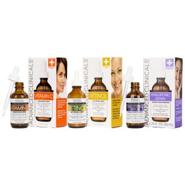 ADVANCED CLINICALS 3 PACK SET - SUERO VITAMINA C ANTIEDAD ACLARANTE  SUERO RETINOL ANTI-ARRUGAS  SUERO ACIDO HIALURONICO HIDRATANTE 52MLCU            