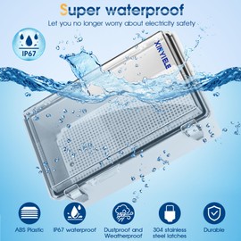 XINYIELE Waterproof Outdoor Project ABS Plastic Junction Box IP67 Weatherproof Dustproof Enclosure with Hinged Cover, Mounting Plate,Wall Brackets for Power Project (Clear,10.2"X6.3"X3.9")
