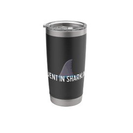 Minimalist Fluent in Sharkasm Funny Shark Lover Sayings Stainless Steel Insulated Tumbler