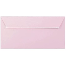 DL Coloured Envelopes for Greeting Cards Wedding Invitations Crafts Business Office 110mm x 220mm - Pack of 100 Envelopes (Light Pink Peel & Seal)