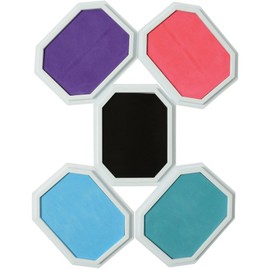 Constructive Playthings Supplemental 5 Set Multi Colored Ink Large Washable Stamp Pad Kid Set for Rubber Stamps