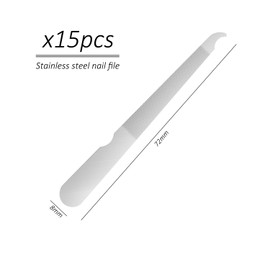 Pack of 15 Nail File, Metal Nail File, Stainless Steel Nail Trimming Blade, Nail File, Double Sided Nail Polishing Tool, Nail Repair, Metal Nail File