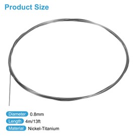 uxcell 13 Feet Nitinol Wire, 1 Pcs 0.8mm Super Elastic Nitinol Shape Memory Pre-Trained Wire Nickel-Titanium Spring Steel Wire for Research Labs DIY Classroom Display
