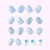 JUSTUSNX 24pcs Christmas Fake Nails Square Sequin False Nails Snowflake