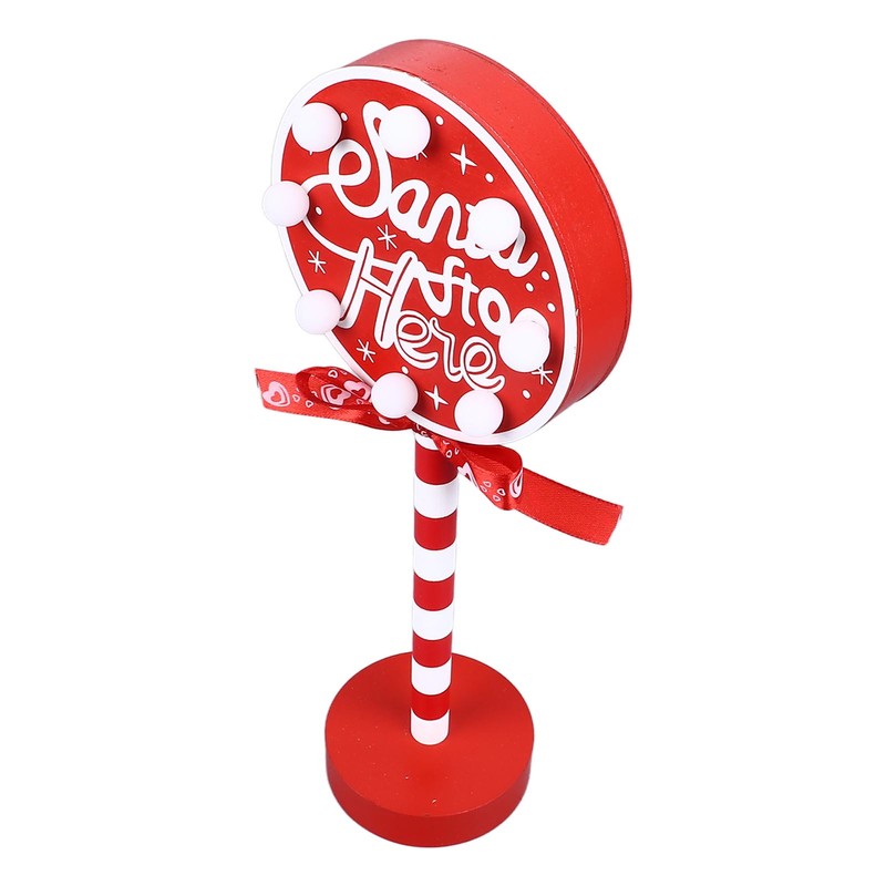 Christmas Stop Here Decor Metal Solid Wood LED Delicate Santa
