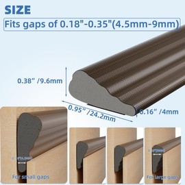 Kneelisa Wedge-Shape Window Weather Stripping Door Frame Seal Strip 196” Brown,Upgrade Black Foam,Soundproofing,Draft Stopper,Winter Insulation,Noise Blocker, Gap Filler for Exterior Front Door Side