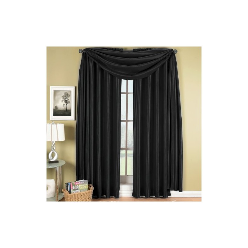 Royal Hotel Bedding Luxury Soho Black Scarf, Solid Pattern, 42X216