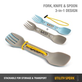 UCO Utility Spork Camping Spoon-Fork-Knife Utensil, 2 Pack