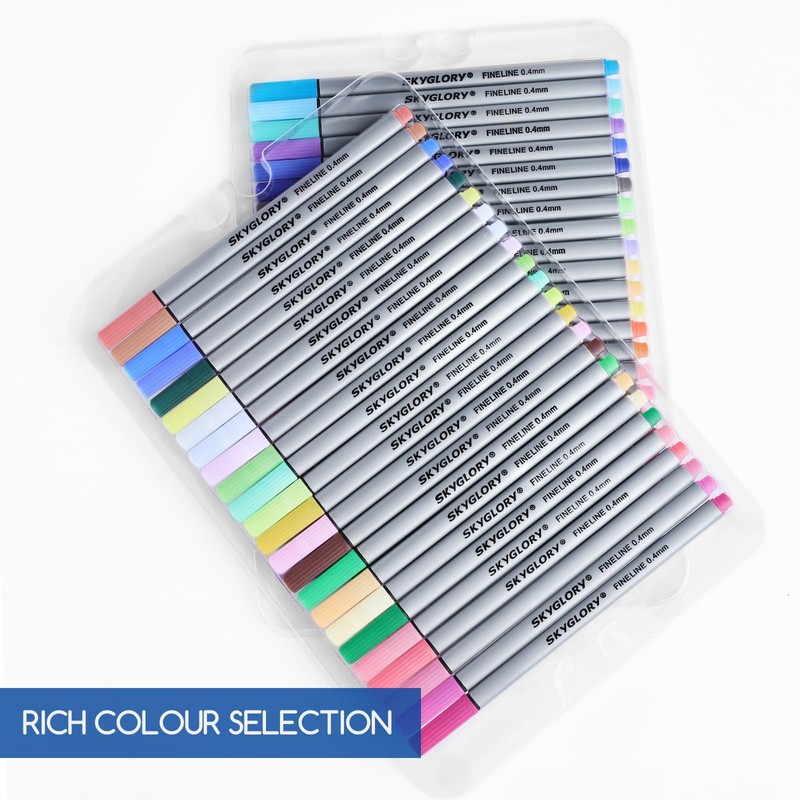 SKYGLORY Fineliner Colour Pens Set, Fine Tip Markers for Adult