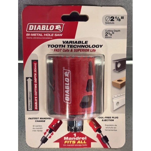 Diablo Tools 2-1/8" Bi-Metal Hole Saw Quick Change *DHS2125