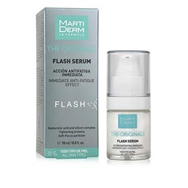 MartiDerm Flash Sérum Facial hidratante efecto antifatiga inmediata. Ácido Hialurónico + Silicio + Proteínas tensoras. Disimula arrugas e imperfecciones al instante - 15 ml