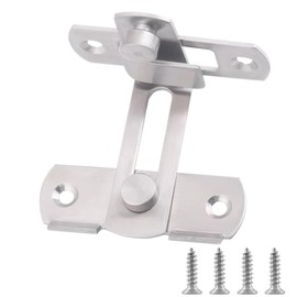 CL-Link Silver Stainless Steel Latch Door Lock Heavy Duty Thicker Gate Lock for Wine Cabinet Bathroom Outdoor Garage Window Garden Closet Door(90 Degree)