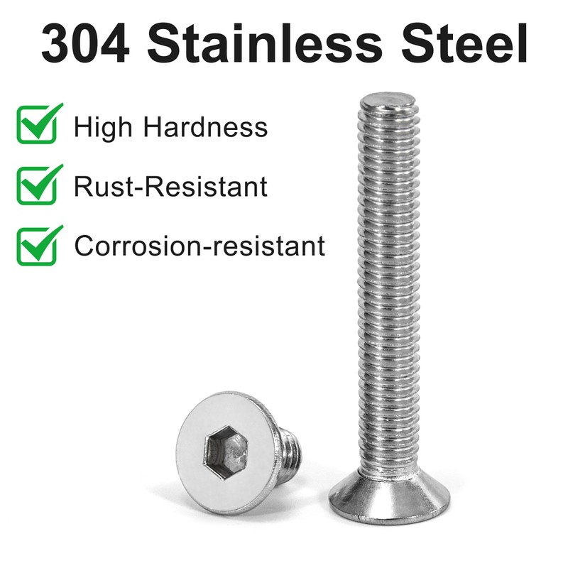 Tunejoy Countersunk Screws M6 x 10 mm Stainless Steel A2