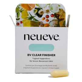 NeuEve BV Clear Finisher, Advanced Relief Suppositories for Stubborn Bacterial Vaginosis in Women Under 45, 3 Count (New Packaging)