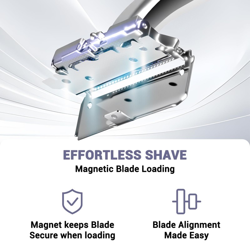Dual-Blade Safety Razor Set With Magnetic Head & 110 Blades,