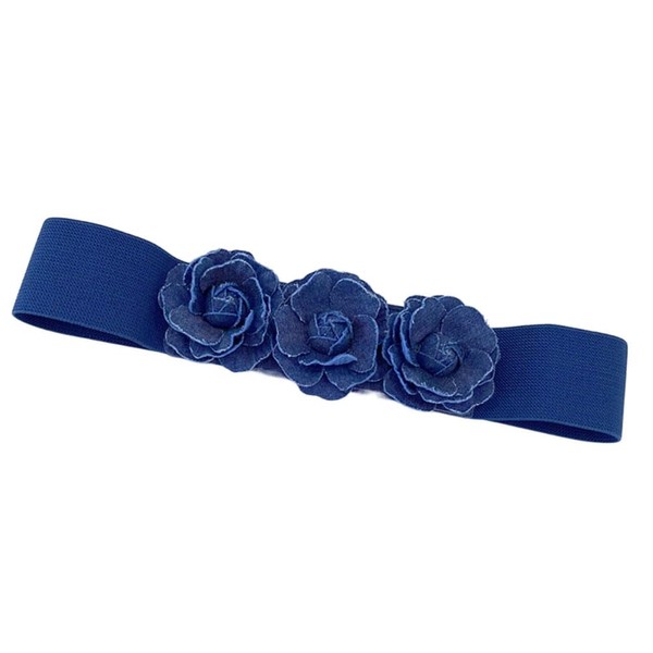 QIANXISUN - Cinturones elásticos para mujer, diseño de flores rosas