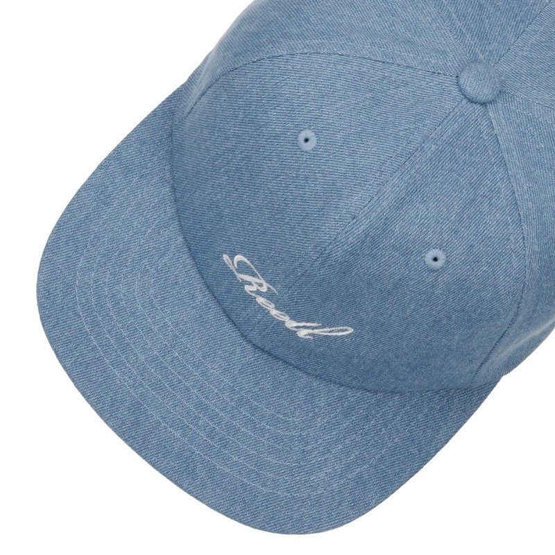 Reell Low Pitch Cap for Men and Women, Washed denim