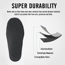 Neoprene Diving Socks,3MM Anti-Slip Water Fin Swim Socks for Scuba Snorkeling Surfing Kayaking (US, Alpha, XX-Large, Regular, Regular, Black middle Kevlar)