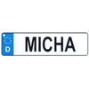 Micha - 10.5" x 2.75" European License Plate (Germany)