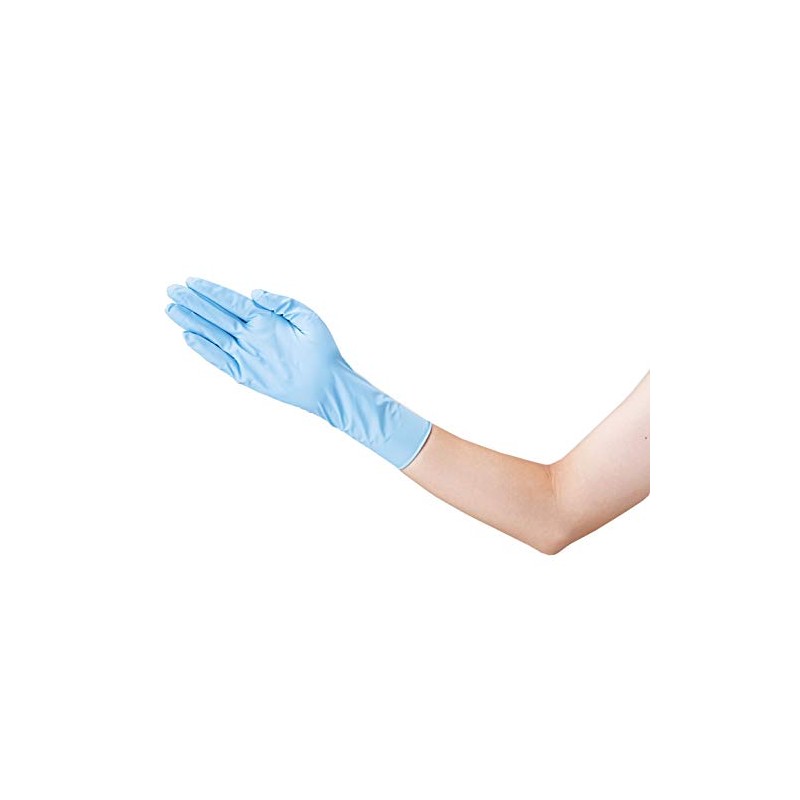 ANGEL CLOVER Sunflower No.298 Nitrile PF Long Gloves, Thick Blue,
