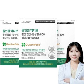 Doctorology All-in-One Activated Folic Acid 800 Vitamin D 60 tablets, 3 boxes, 60 servings / 닥터올로지 올인원 활성 엽산 800 비타민D 60정, 3박스, 60회분