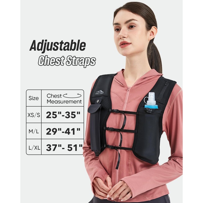 Zelvot Running Vest for Women Men, Adjustable Running Phone Holder