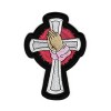 Patchwork Paradise Praying Hands with Cross Embroidered Iron-On Patch –