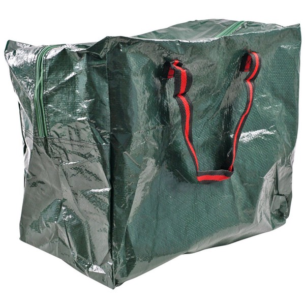 Stalwart 75-AP218 Hawk Woven Zipper Storage Tote Bag with Handles, Green