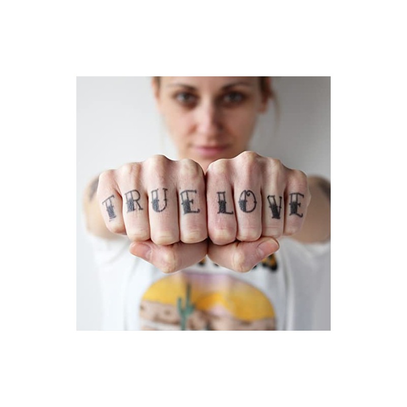 Knuckles Traditional Tattoo - Fingers Temporary Tattoo