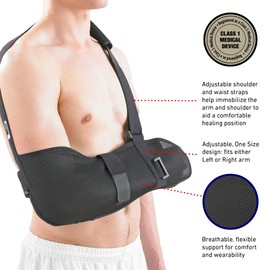 Neo-G Arm Sling for Shoulder Injury Arm Injury Recovery, Pre/Post Surgery - Airflow Breathable Lightweight Shoulder Sling - Adjustable Straps - Class 1 Medical Device