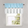 DOSLY IDÉES Farmhouse Rustic Teal Blue Cotton Blend Valance, Striped