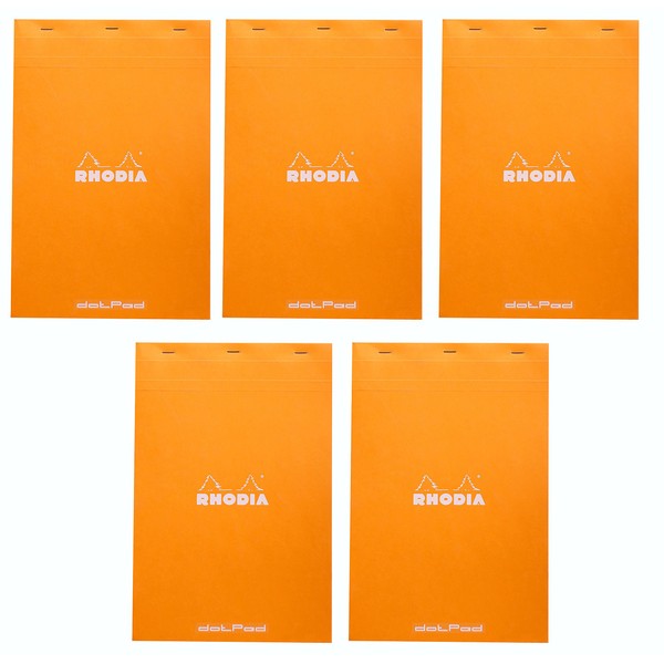 Rhodia Top Staplebound Orange Notepads dot - 8-1/4 in. x