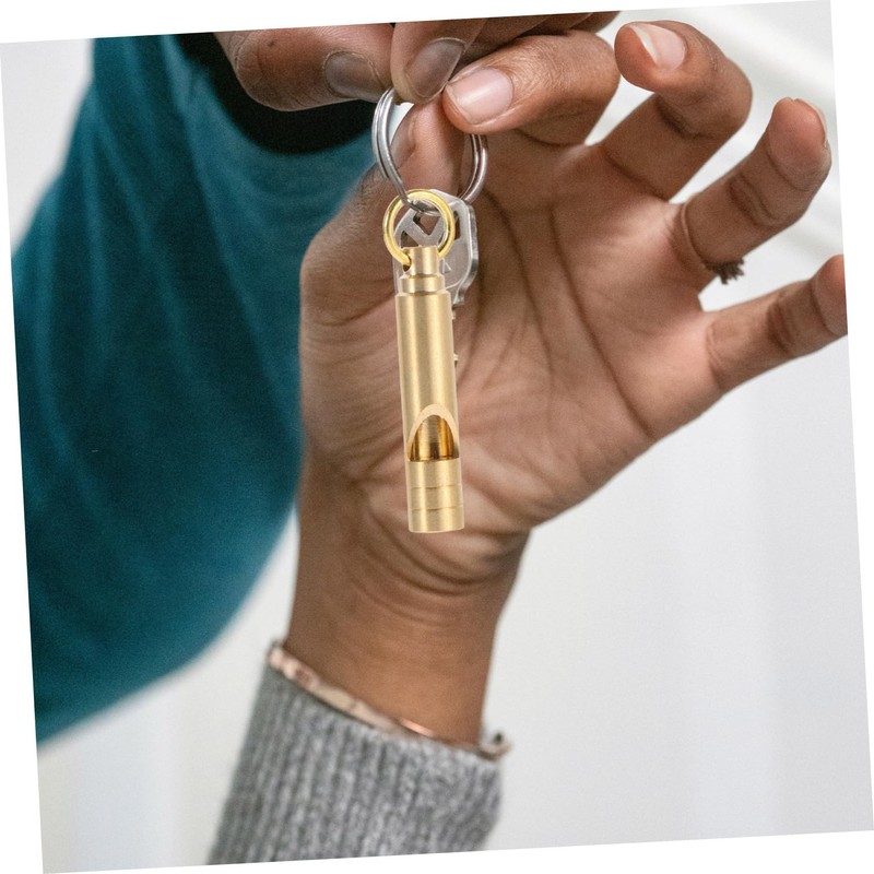 KOMBIUDA 2Pcs Retro Brass Whistle Pendant Survival Whistle for Outdoor