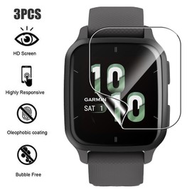 GEJEFA Screen Protector for Garmin Venu Sq 2, 3 Pack Flexible TPU Full Coverage 3D Curved Screen Film for Garmin Venu Sq 2[High Definition][Bubble Free]