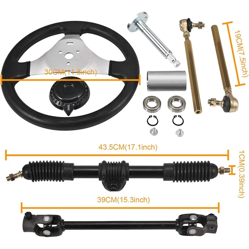 Trkimal 300mm Steering Wheel Tie Rod Rack Adjustable Shaft Tie