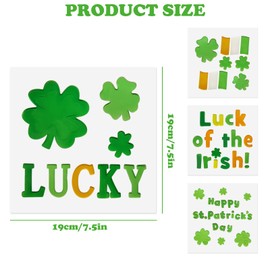 4Pcs St. Patrick's Day Gel Window Clings Decorations, St Patricks Day Decorations Holiday Window Clings Shamrock Window Gel Clings, St. Patrick's Day Window Clings for Kids Home Party Supplies