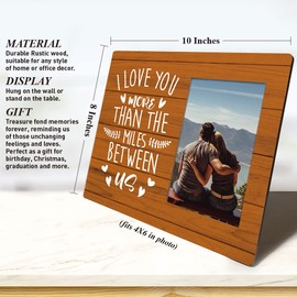 Long Distance Relationships Picture Frame Gifts, The Miles Between Us, Anniversary Keepsake Gifts for Going Away Couples Wife Husband, Romantic Valentine's Day gifts for Her Him Girlfriend Boyfriend