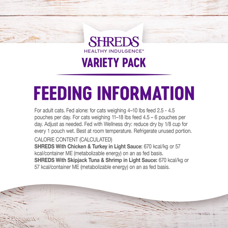 Wellness Healthy Indulgence Shreds Adult Wet Cat Food, Natural, Protein-Rich,