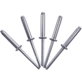 Blind Rivets 5.0 x 25 mm Open Dome Head Pop Rivets DIN 7337 Steel Rivets and Steel Mandrel (50, 5.0 x 25 mm) (Pack of 50)