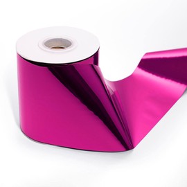 TCDesignerProducts Cerise Shiny Metallic Streamer Roll, 4 Inches x 500 Feet, Wedding Decorations