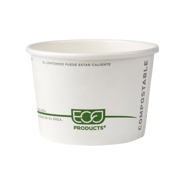 ECO PRODUCTS Compostable 8oz Lined Paper Food Bowls, Case of