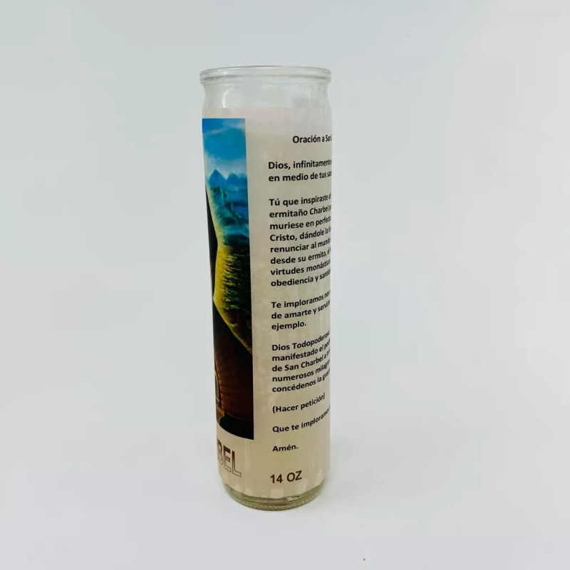 Dharma Candles San Charbel Candle Catholic 14 Oz Glass Devotional