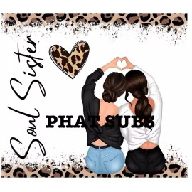 Unbranded 20oz Sublimation Tumbler Wrap Soul Sister Brown Hair Ready To Press Transfer