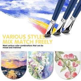 Omnikryp 16 Blatt Aquarell Malbuch, Malbuch mit Wasserfarben für Kinder, Aquarellfarben Set mit Praktischen Vorlagen Pinsel 12 Aquarellfarben, Watercolor für Lange Autofahrten Urlaub Must Haves