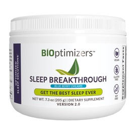 BIOptimizers Sleep Breakthrough 2.0 – Natural Support Supplement | Calming Relief Aid Adults | Non Habit Forming | 202.5 g Powder Blue Berry Dreams